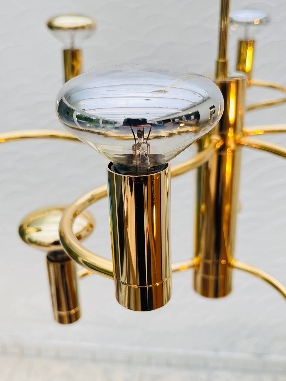 Massive brass chandelier