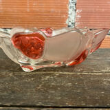 Vintage Ashtray Bowl ANNE HUTTE Style Crystal Strawberry Red Decor