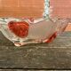 Vintage Ashtray Bowl ANNE HUTTE Style Crystal Strawberry Red Decor