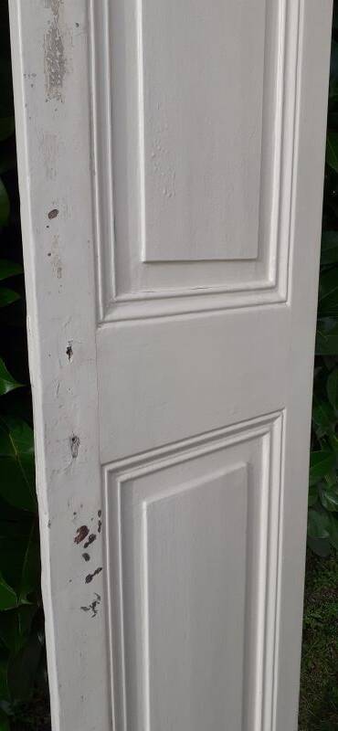 Narrow old paneled molded cupboard door h220x42cm