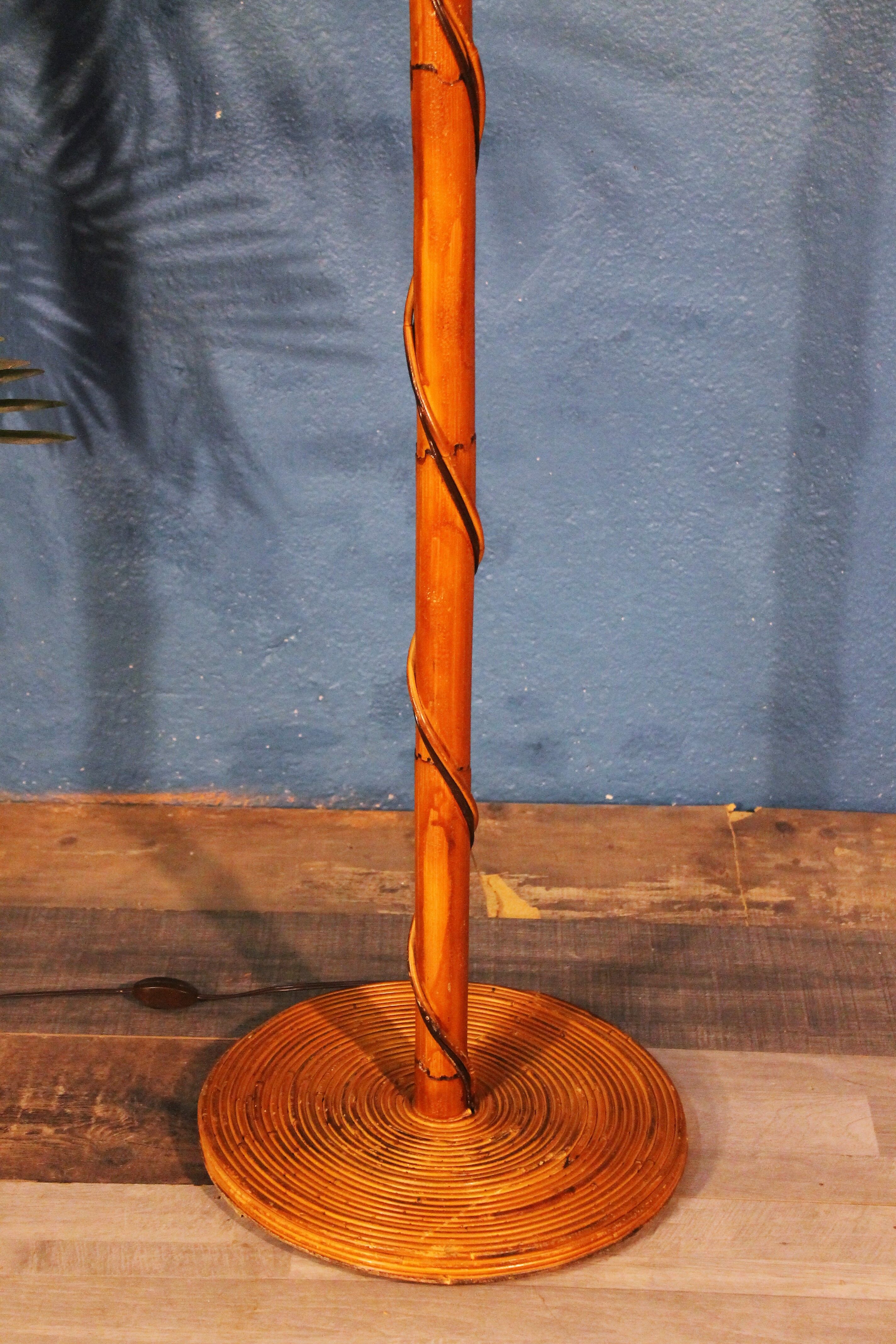 Rattan bamboo lamp 1960