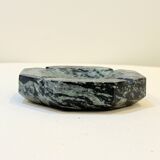 Vide-poche octogonal en marbre vert et noir vintage cendrier ancien mid-century