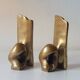 Super rare pair of brutalist brass bookends by David Marshall.