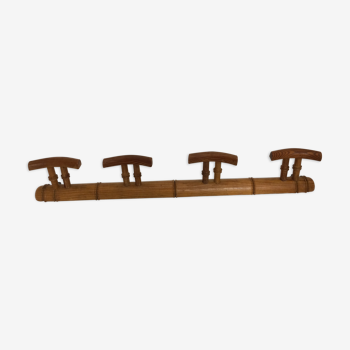 Vintage wooden wall coat rack