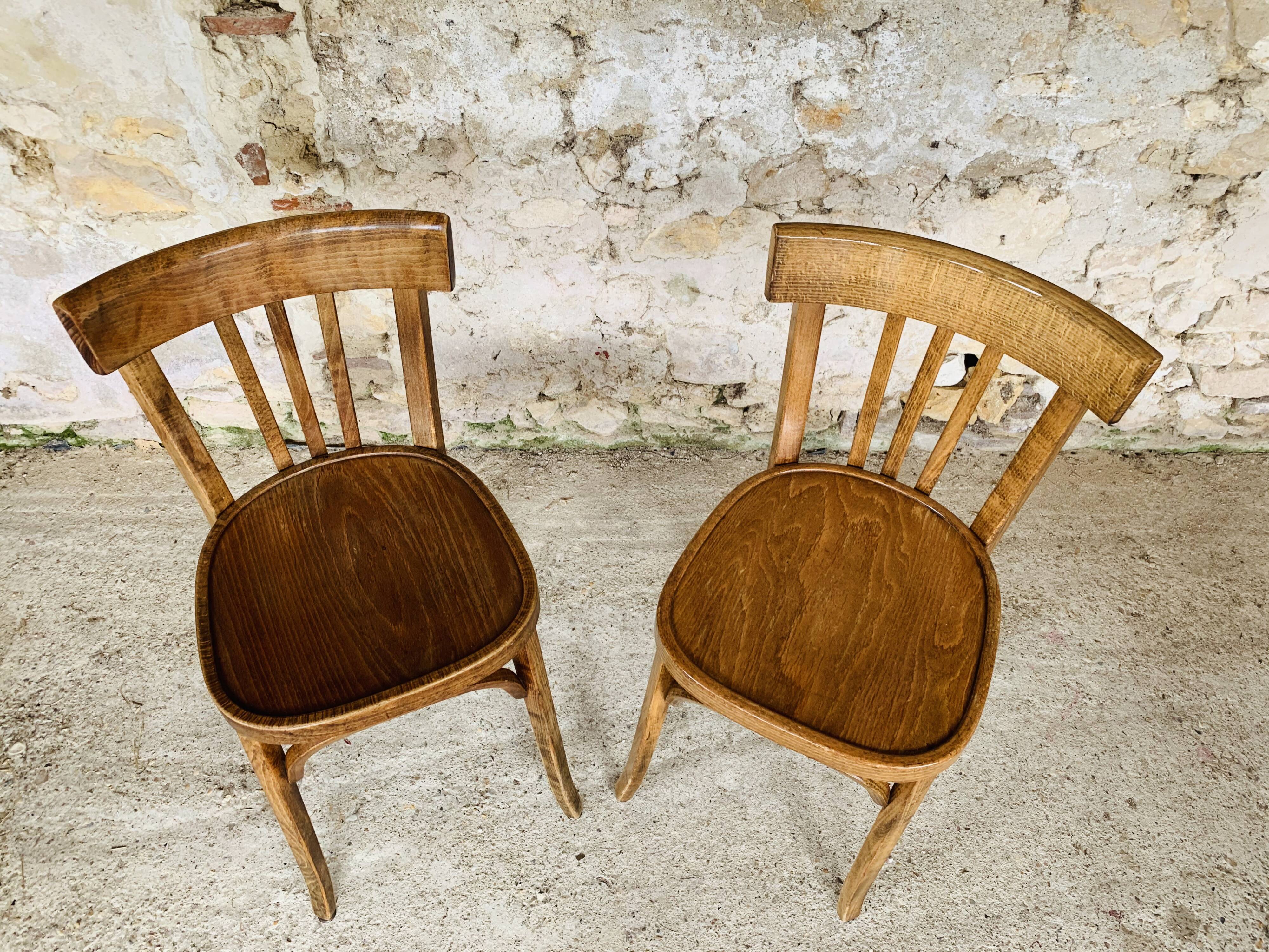 Pair of bistro chairs #43 by Baumann, circa 40/50