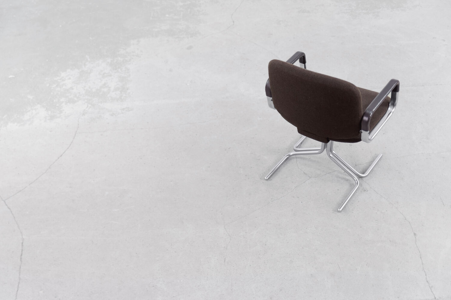 Mid-Century Modern Vintage Brown Aluminum German Chairs by Mauser, 1970s, Set of 2