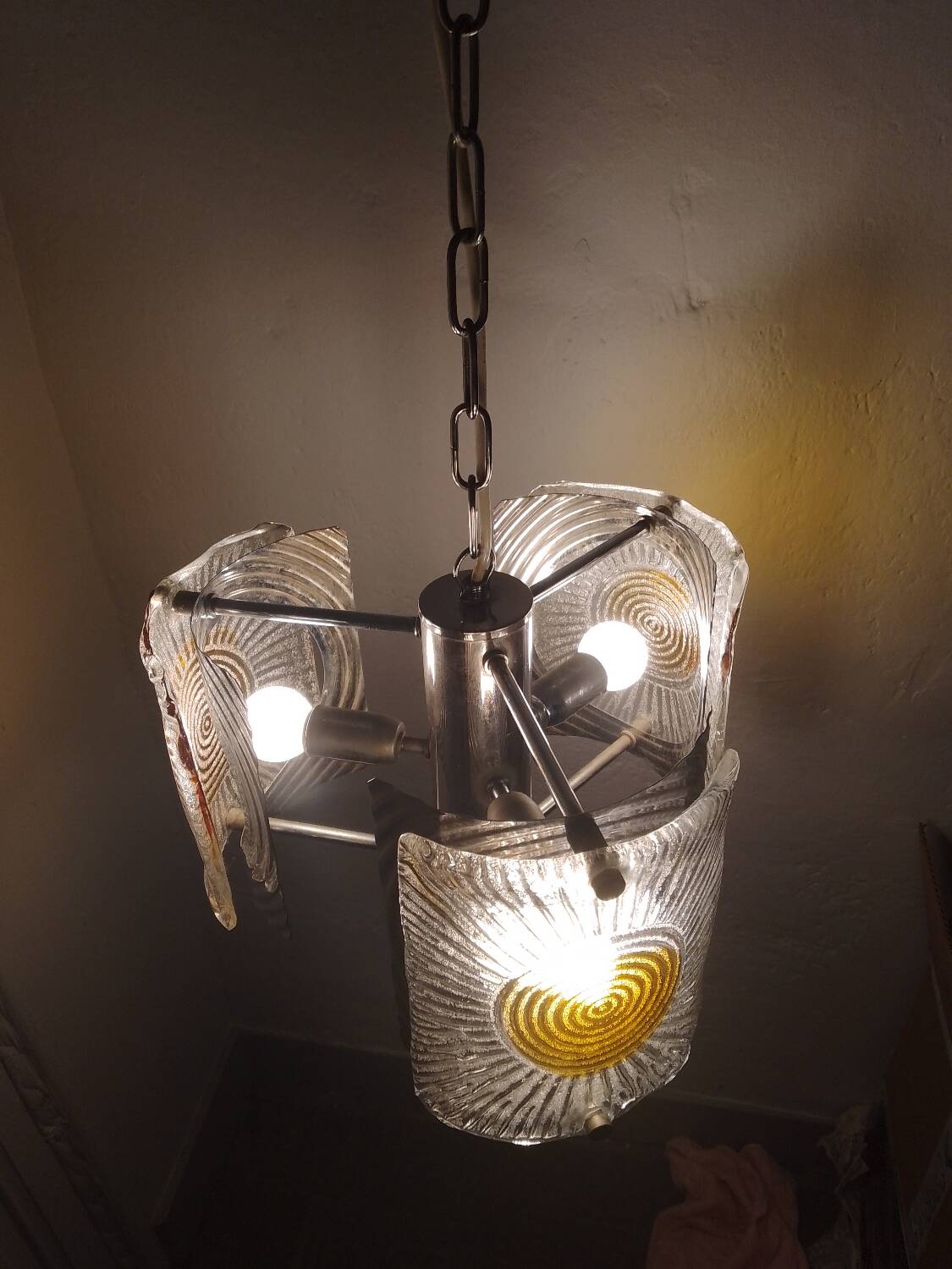 Murano glass pendant chandelier zuccheri mazzega ceiling light wine light fixture