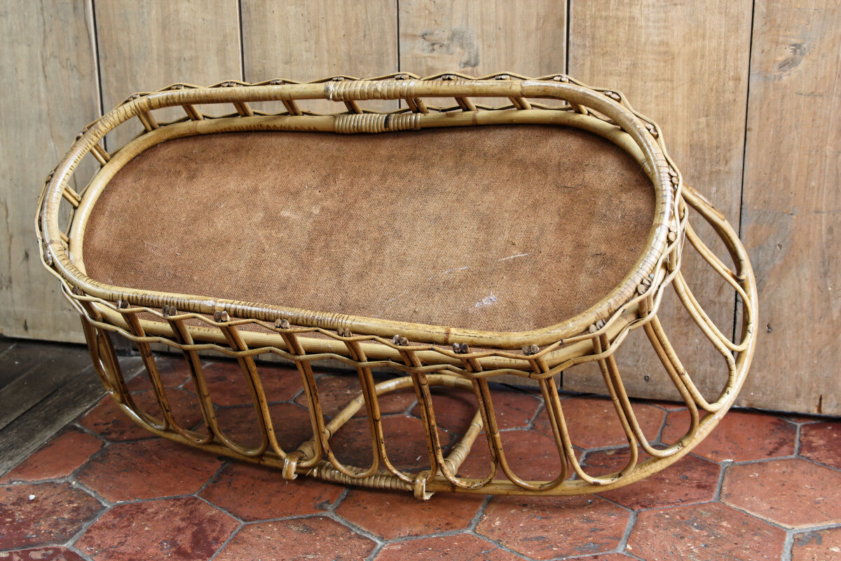 Vintage rattan bassinet