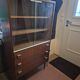 Vintage glass cabinet with 2 glass doors
