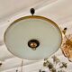 Glass and brass pendant light in the style of Pietro Chiesa, Italy 1970s