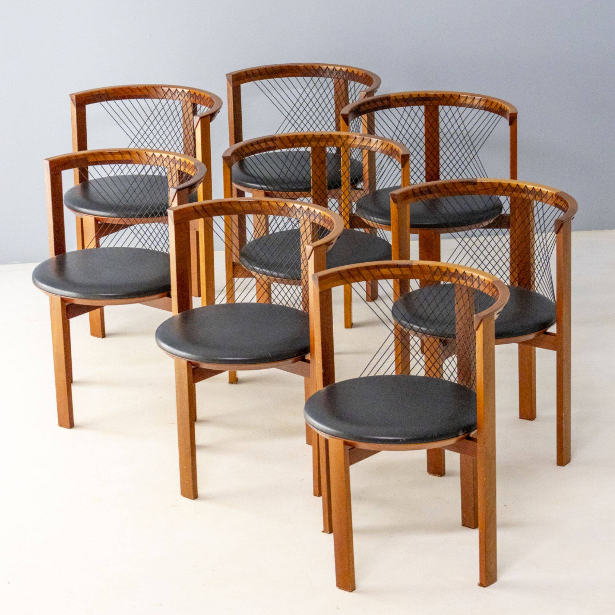 String chairs by Neils Jørgen Haugesen for Tranekaer, 1980s (set of 8)