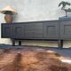 XL design black stained oak brutalist sideboard – De Coene