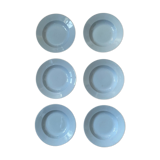 Six blue hollow plates