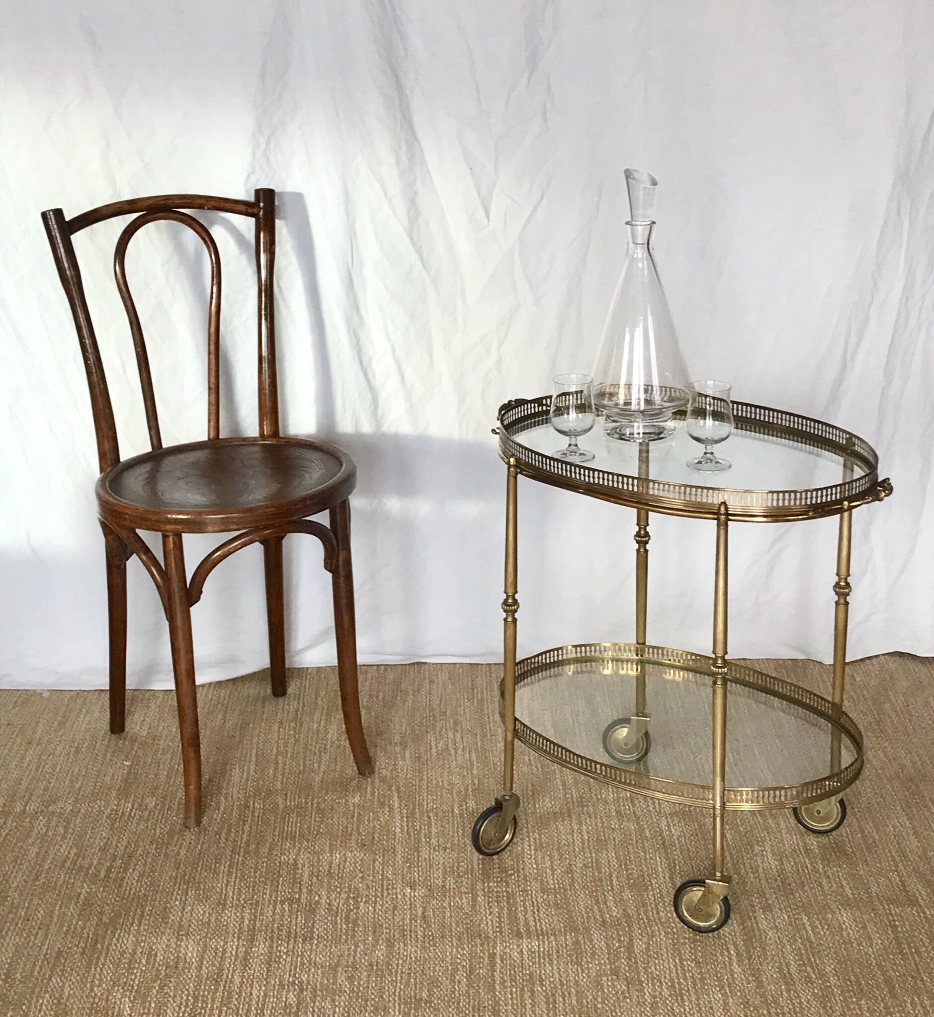 Serving table brass twentieth neoclassical