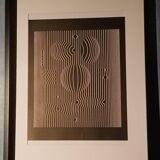 Optical Art Table - Victor Vasarely - Linear Structure - Frame 50x