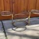 Vintage brass swivel coffee table in the style of Milo Baughman, 1970s