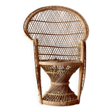 Miniature Peacock Armchair - Large Emmanuelle Rattan Doll Armchair - 65 cm