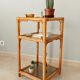 Étagère vintage en bambou, rotin et verre fumé années 70/80