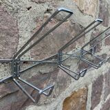 Wall mounted coat rack metal iron vintage mid-century coat hooks 1960s atelier