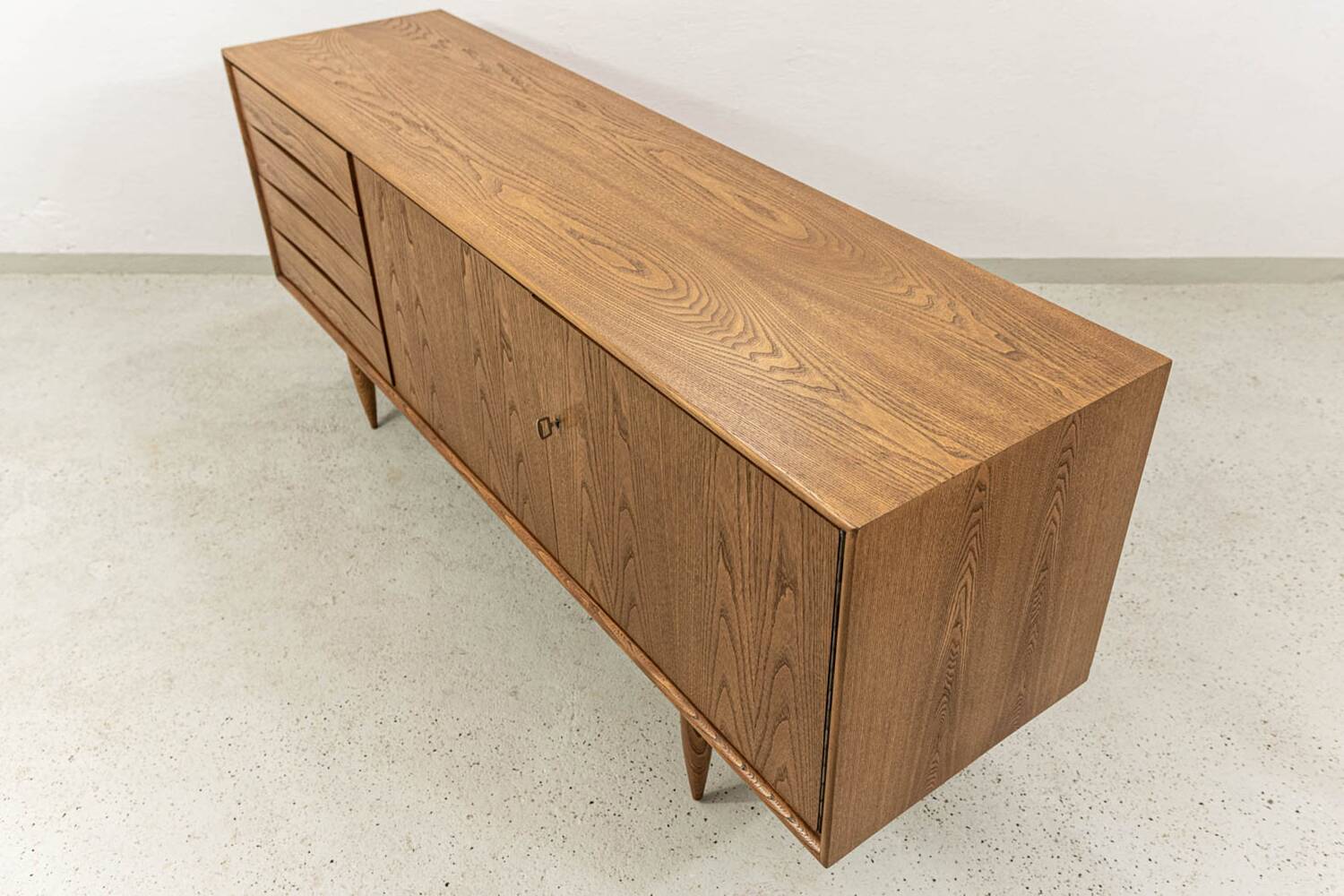 Vintage oak sideboard by Bydgoskie Fabryki Mebli, 1960, Poland