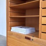 Vintage tambour cabinet - archive in oak