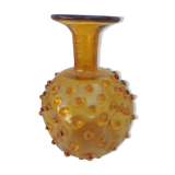 Vase herisson , vintage amber color