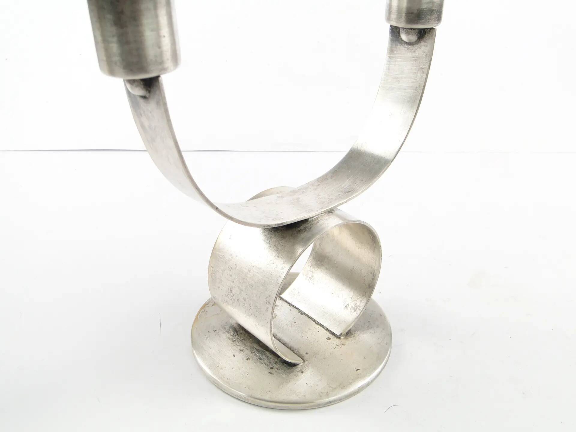 Art Deco two-arm candlestick, metal, WMF, Germany, 1930s