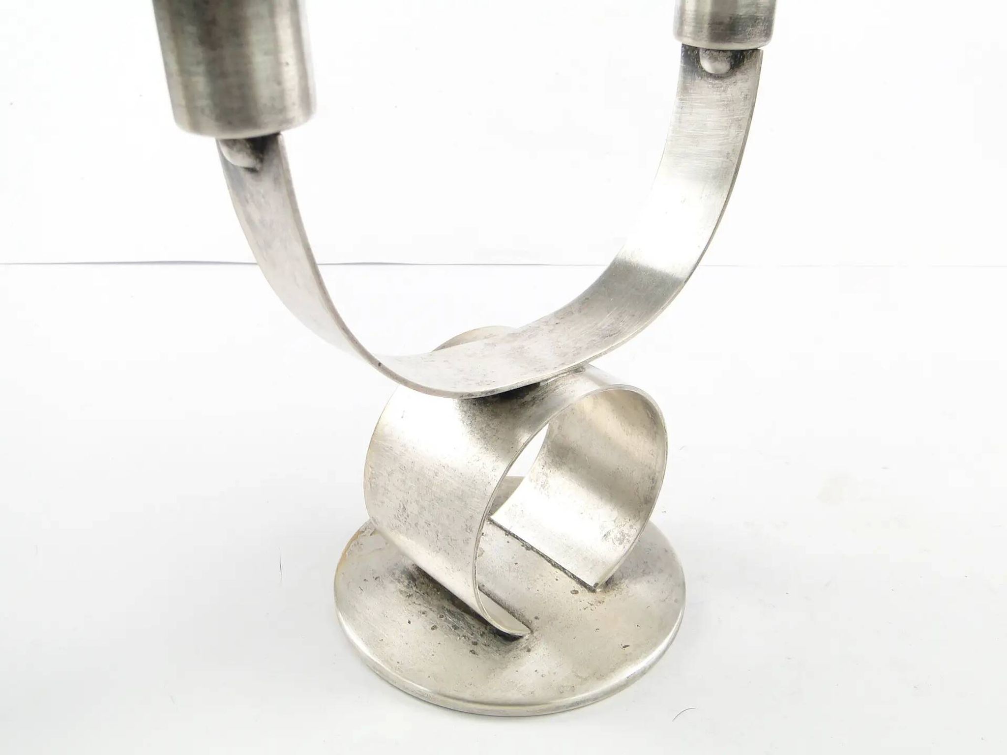 Art Deco two-arm candlestick, metal, WMF, Germany, 1930s