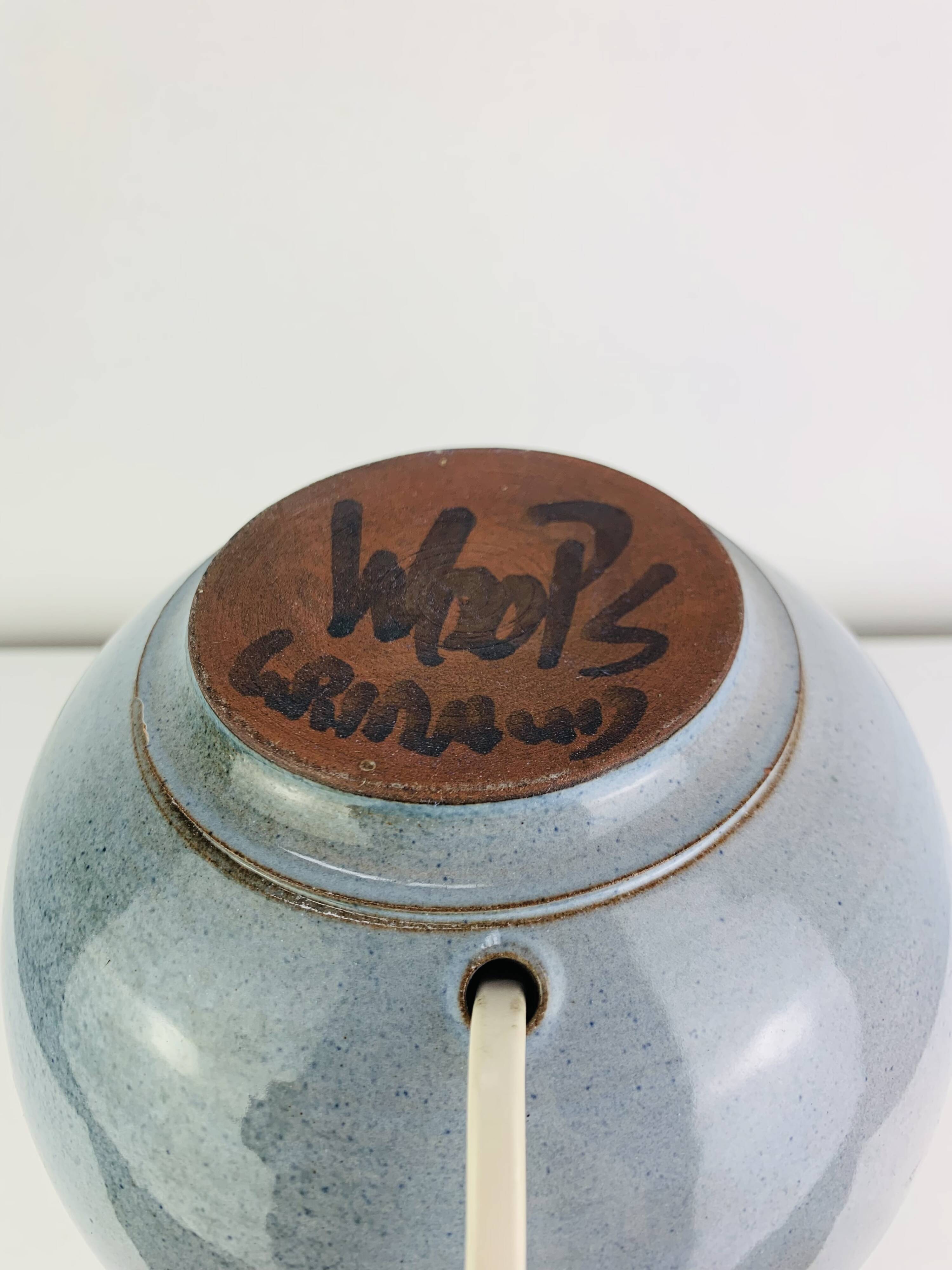 Ceramic ball lamp by Dany & Michel Woop in Grimaud, vintage