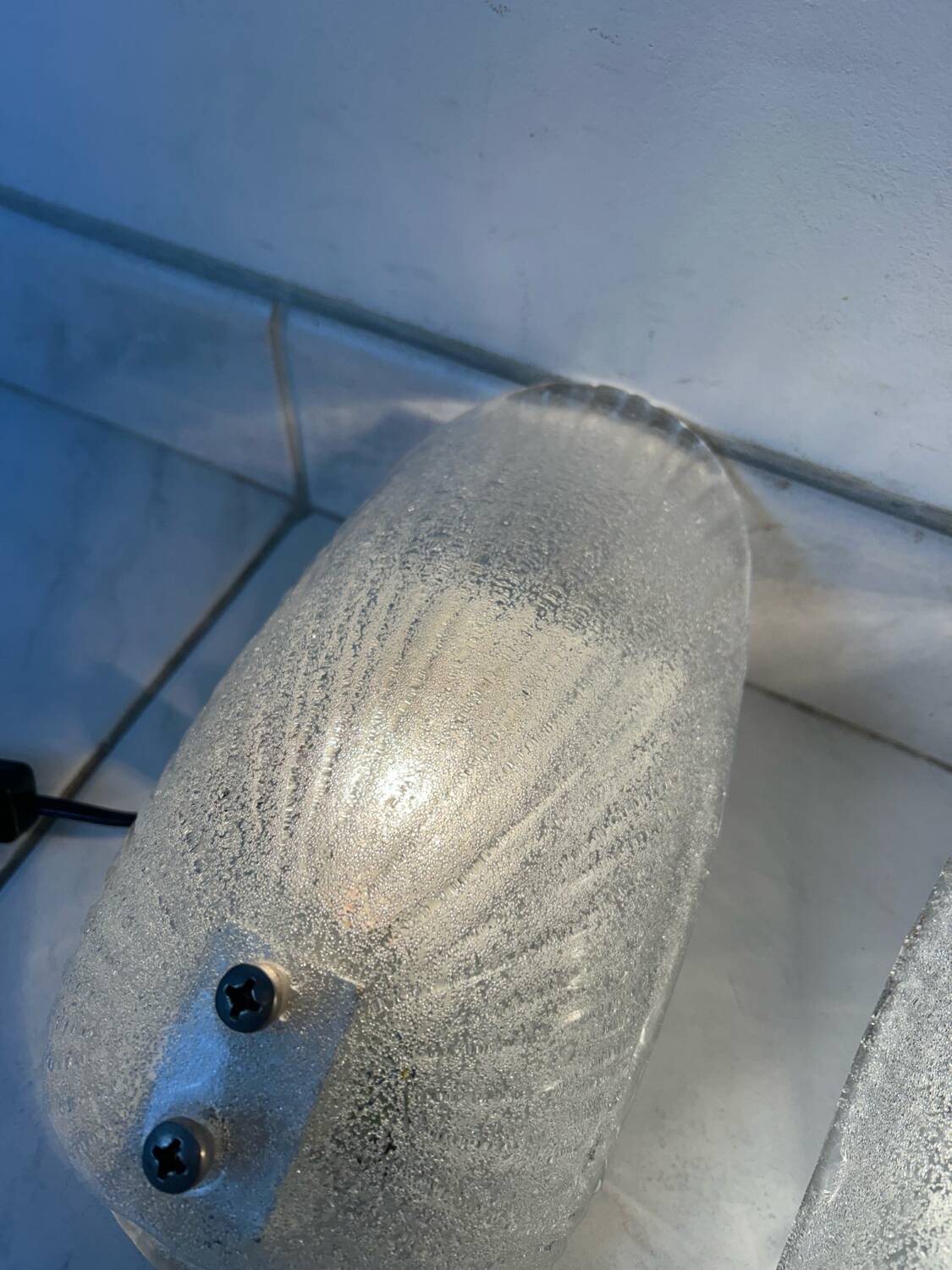 Set of two vintage Italian glass wall lamps