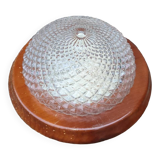 Round molded glass ceiling light