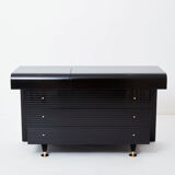 Commode laquée noire laiton signée Pierre Cardin 1980