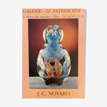 Affiche de Jean-Claude Novaro pour la Galerie le Patrimoine à Biot années 90