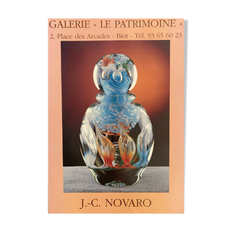 Affiche de Jean-Claude Novaro pour la Galerie le Patrimoine à Biot années 90