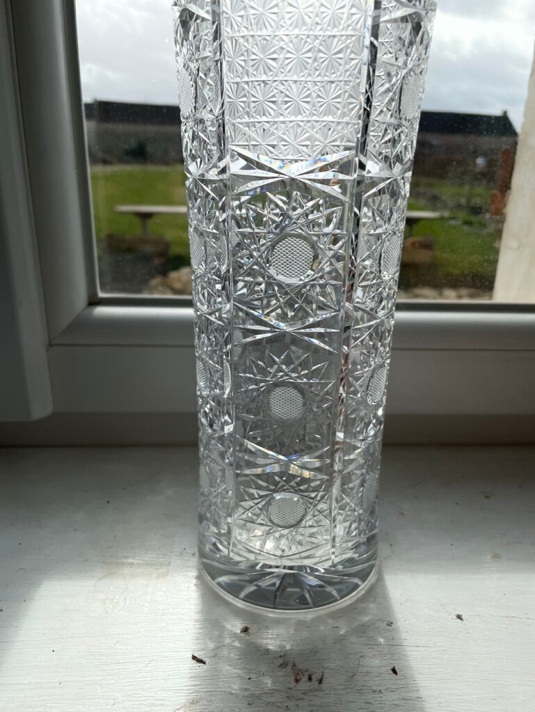 Carved crystal vase - Mid-twentieth century