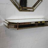 Vintage Spanish mosaic mirror with console, 59x85 cm