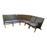 Vintage Scandinavian bench – Karl Sørlie & Sønner – restored, fabric