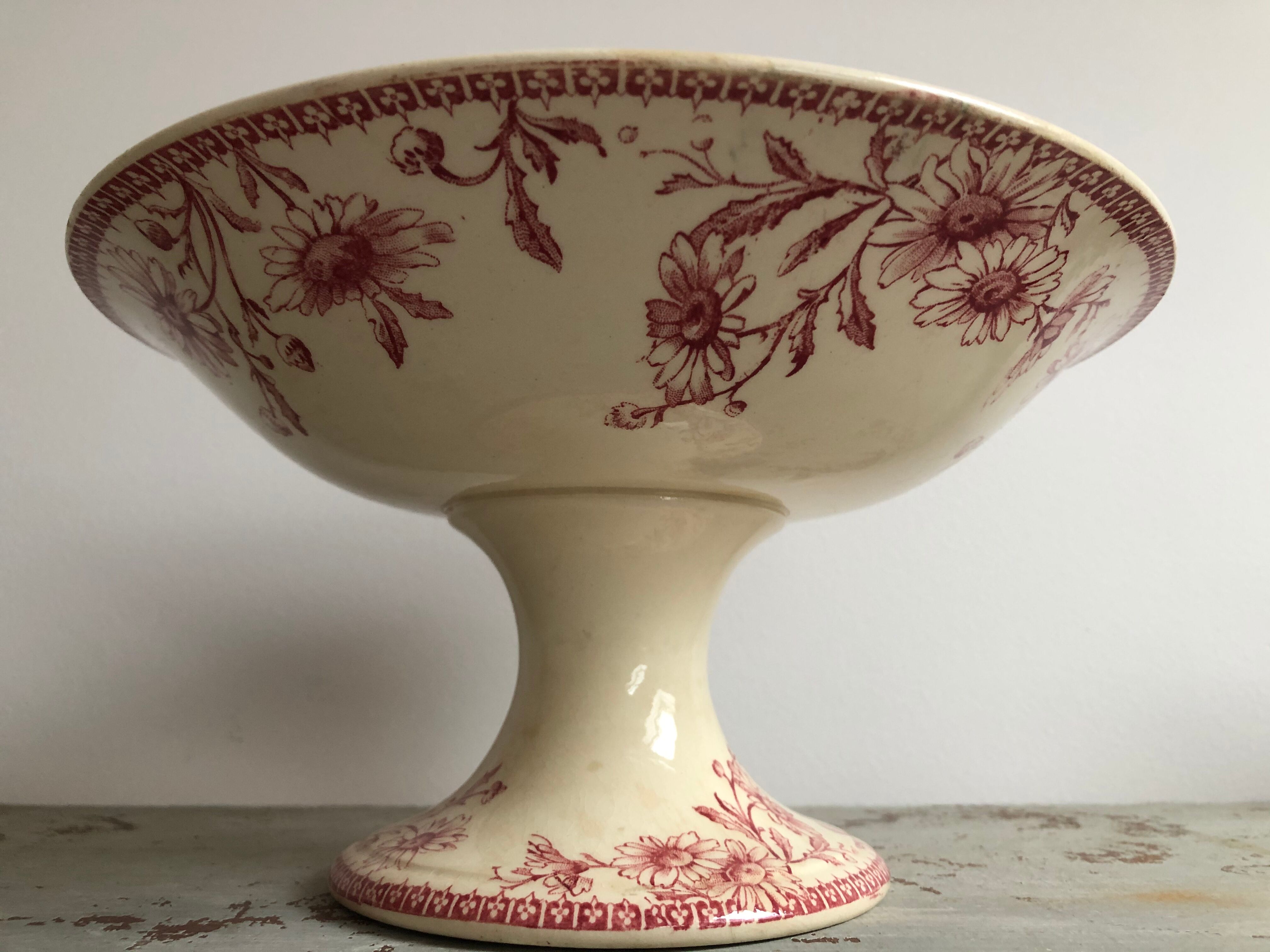 Compotier 19th Iron Land Model Valencia Porcelain Opaque by Gien
