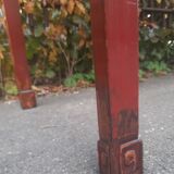 Grande console à tirroir  d extreme orient laquée rouge