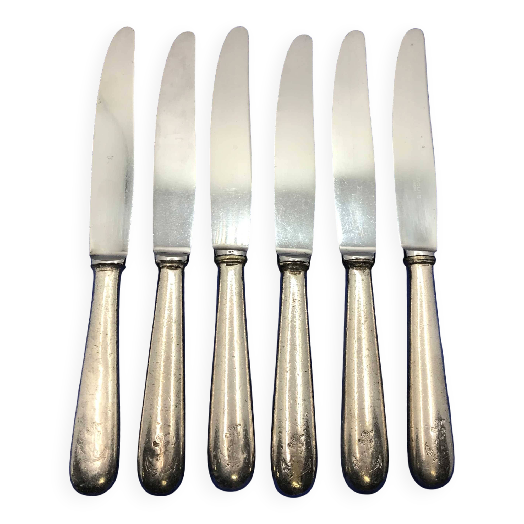 Set of 6 small silver-plated Navy knives from Ercuis