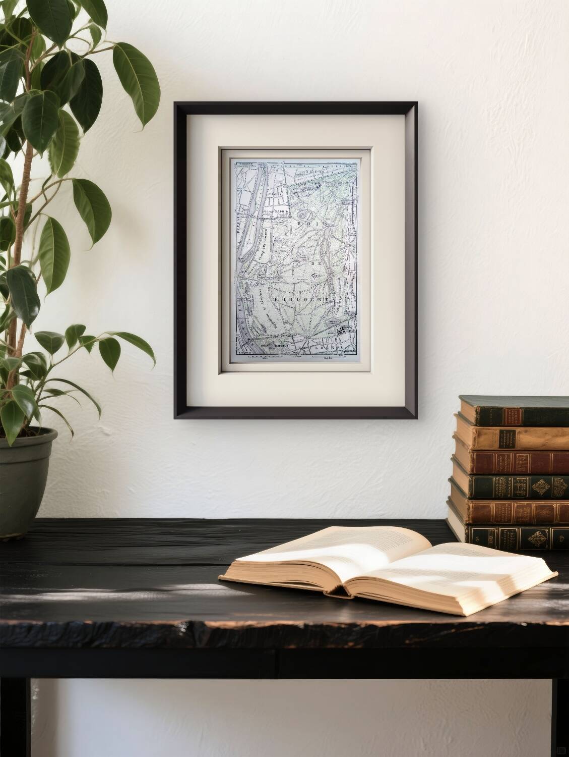 Bois de Boulogne, old map, printed in 1914.