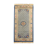 Handmade Blue Wool Chinese Rug- 92x185cm