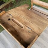 School desk with height-adjustable seat