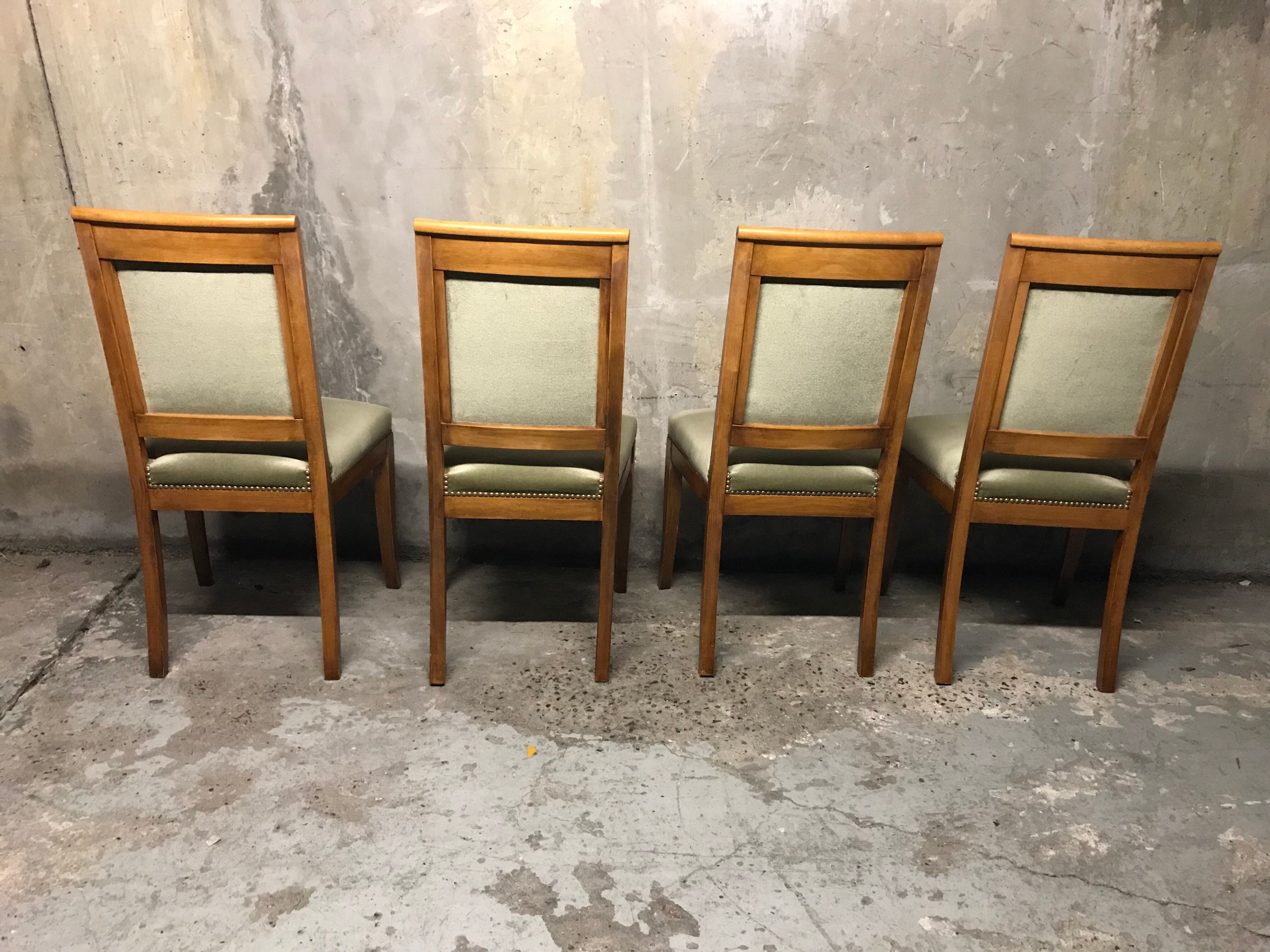 Set of 4 chairs Board Green Velvet