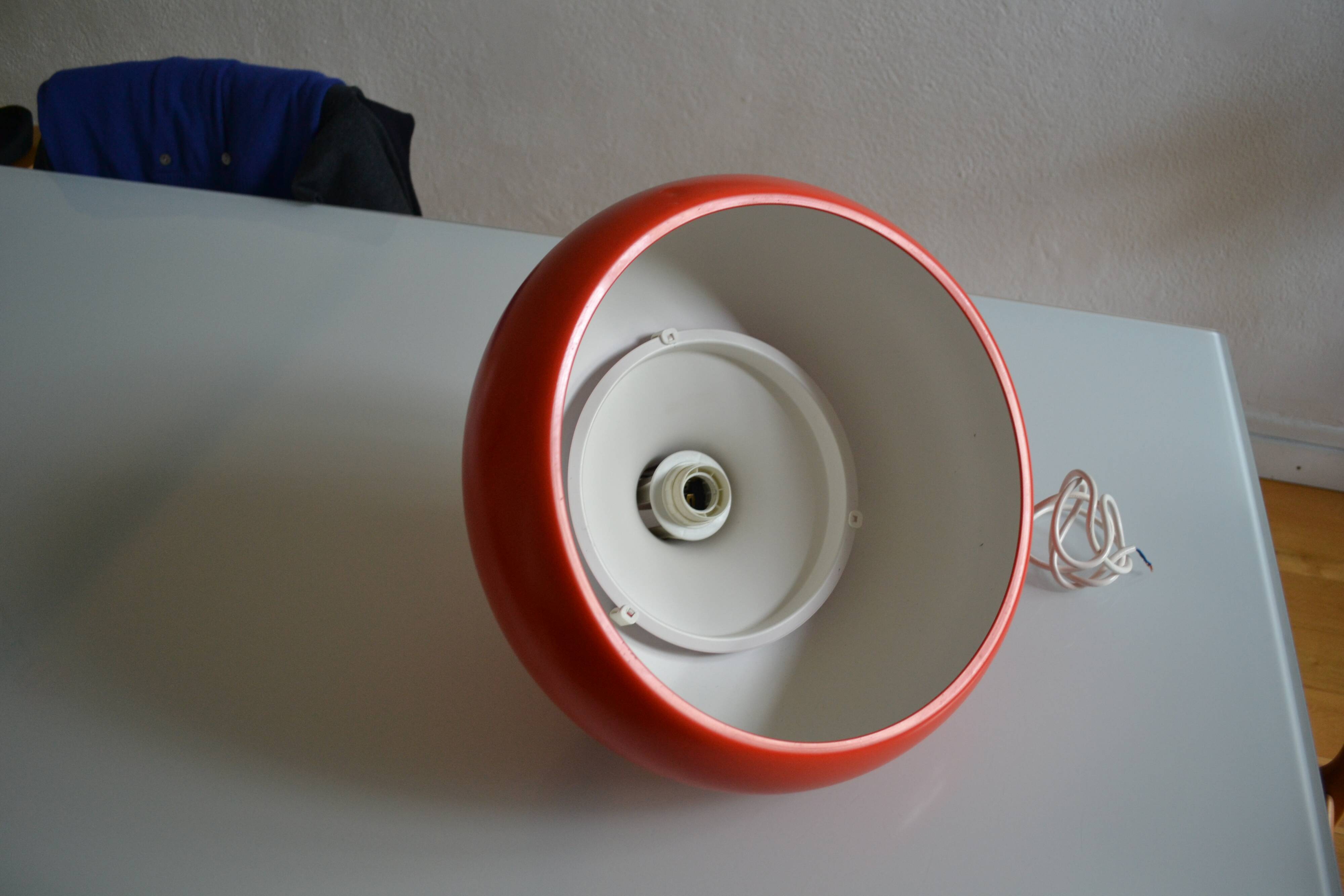 vintage suspension 1970s orange lacquered metal