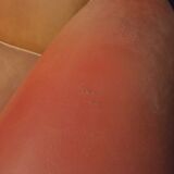 Club armchair moustache in brown leather