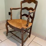 Straw country armchair