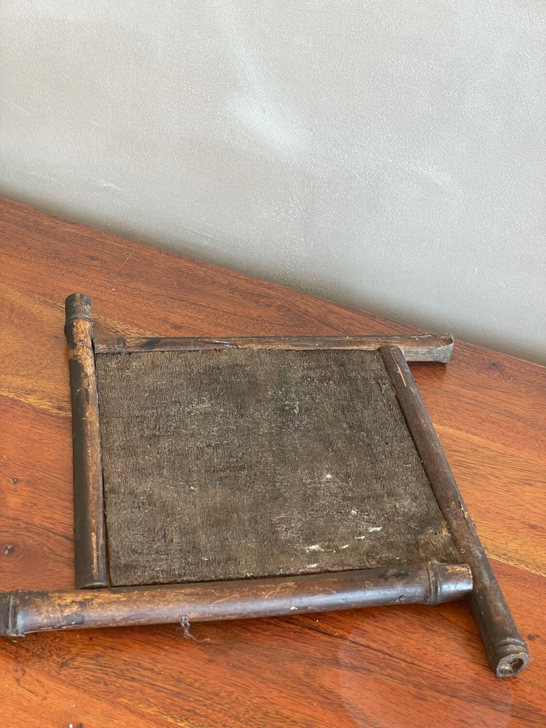 Beveled bamboo mirror