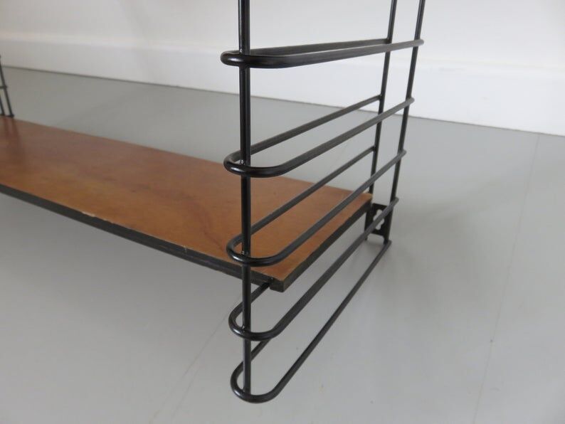 Flexible String shelf, wood and metal 50/60