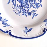Assiette décorative faïence bleue et blanche